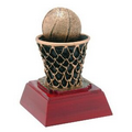 Basketball, Antique Gold, Resin Sculpture - 4"